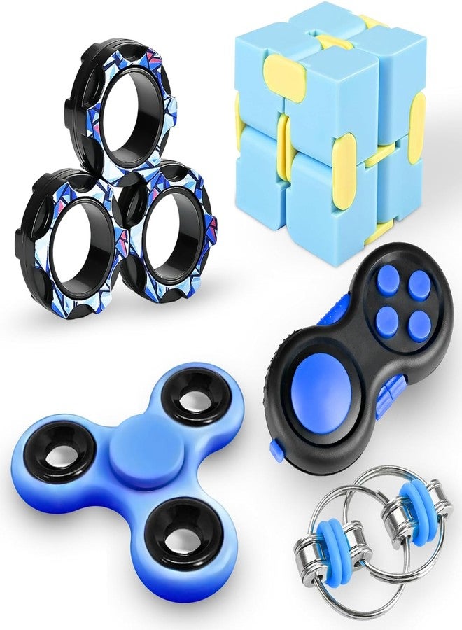 Dr.Kbder Valentines Day Gifts for Him 5PC Fidget Toys Adults Set Fidgets for Classroom Must Have Autism Sensory Pack Figette Cube ADHD Special Treasure Prize Tool Stress Relief Desk Cool Gadget for Kids Teen - Image 1